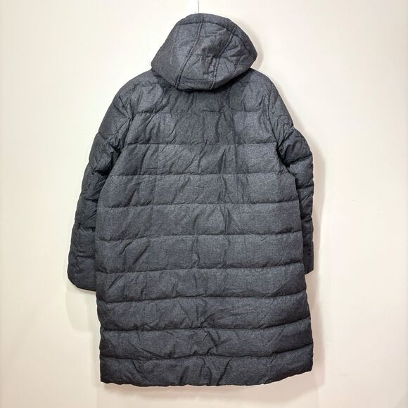 Lands End Women Puffer Jacket Down Fill Gray Hooded OverCoat size 1X Long Warm - Picture 5 of 12